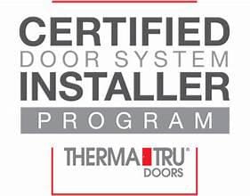 Certified installer program logo for Therma Tru Doors.
