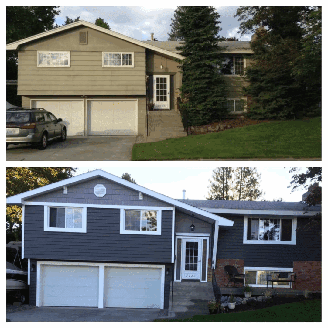 Home makeover comparison photos