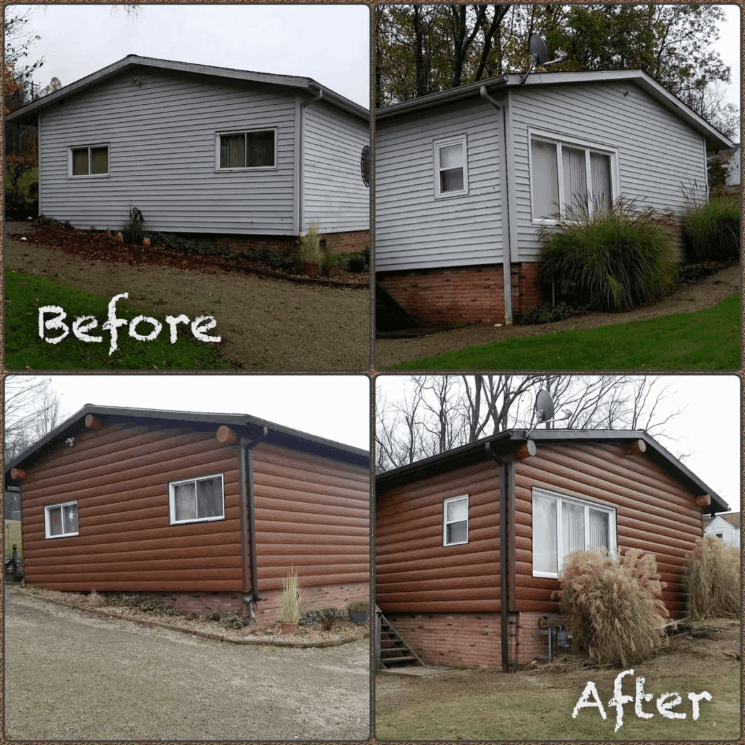 Home exterior transformation comparison